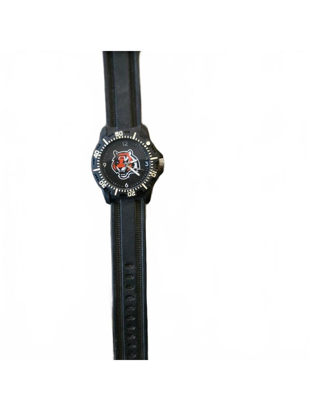 NFL Cincinnati Bengals Black Women's Watch with Team Logo, Good Condition